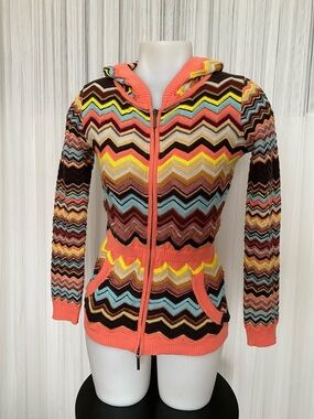 Missoni 20th Target anniversary  Collection Chevron Zip Hoodie with Coral Trim